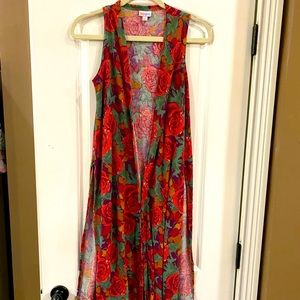 Lularoe long sleeveless cardigan.